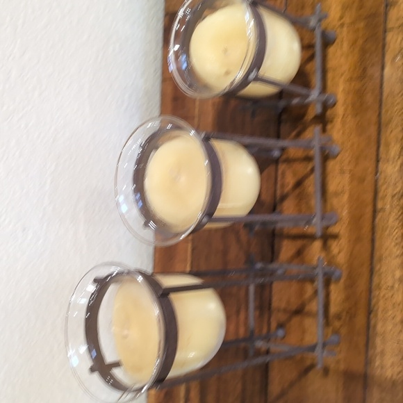 3 Piece Brown Metal Muti-Height Candle Holder Set - Picture 5 of 6